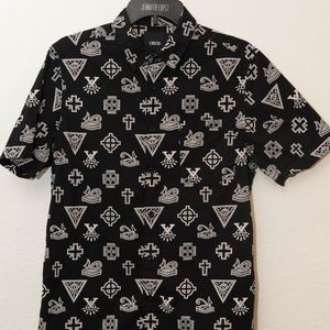 ASOS Black Symbols Patterned Shirt